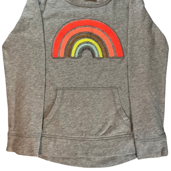Grey Sweatshirt w/ Rainbow Applique & Kangaroo Pocket - Picture 2 of 2